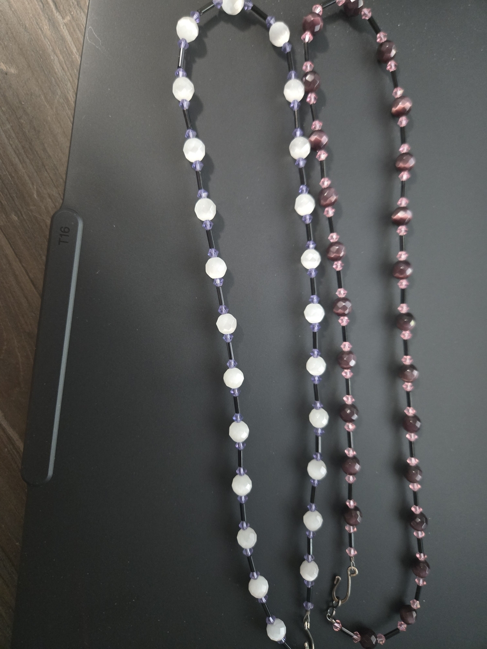 Lot Of White & Purple And Various Shades Of Purple Beaded Necklaces